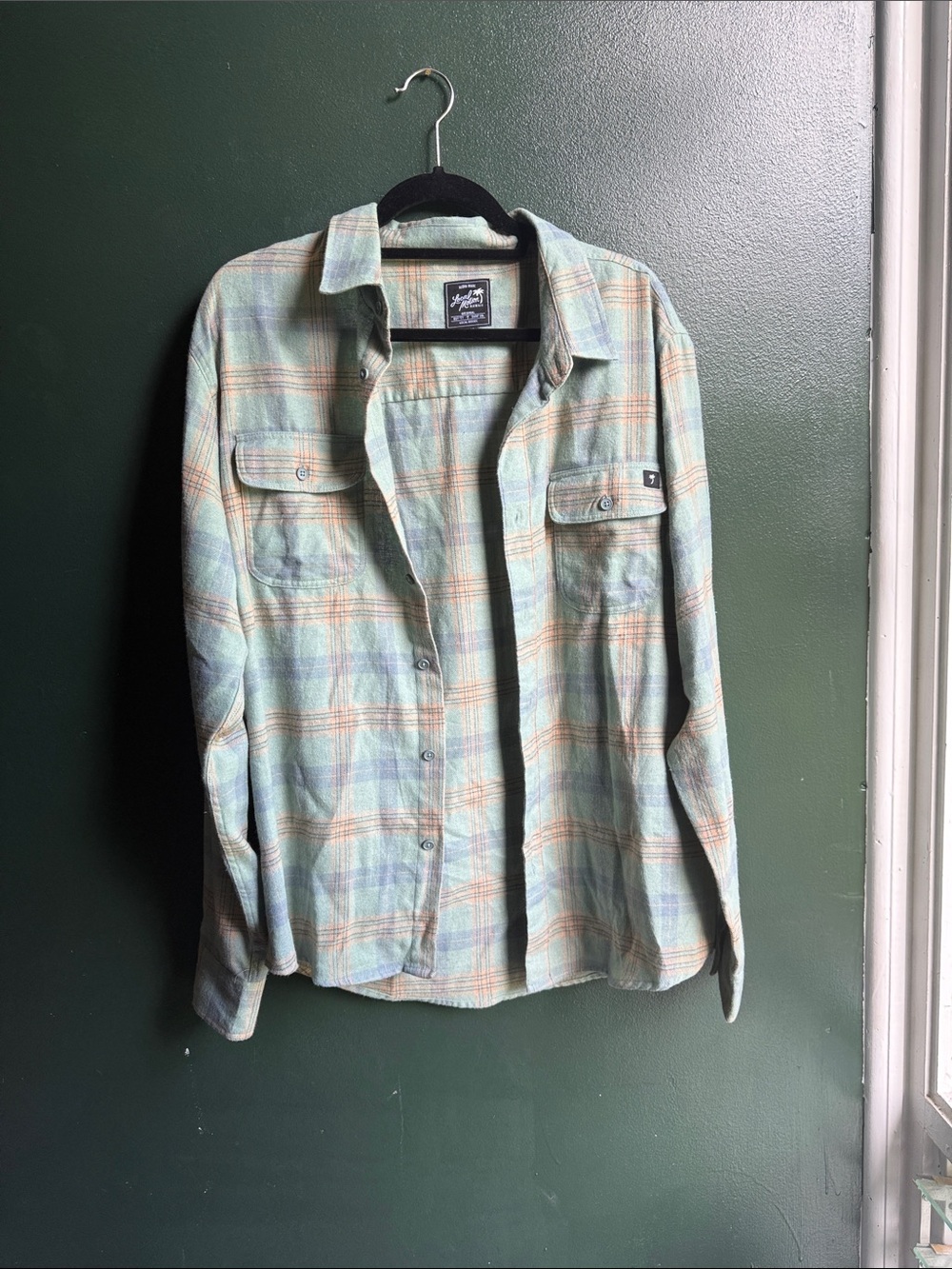 Light Green Plaid Button-Down Shirt - Women's Casual Long Sleeve